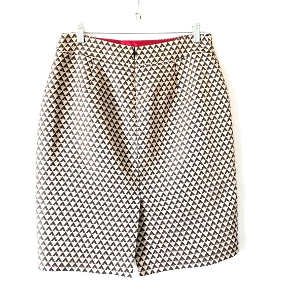 Banana Republic Black Neutral Gold Back Slit Geometric Straight Skirt Size 8 - Picture 3 of 7